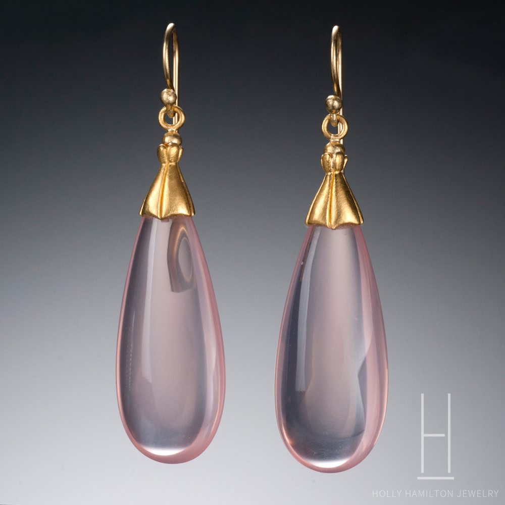 Rose Quartz Drop Earrings Holly Hamilton Jewelry Rose Quartz Drop Earrings